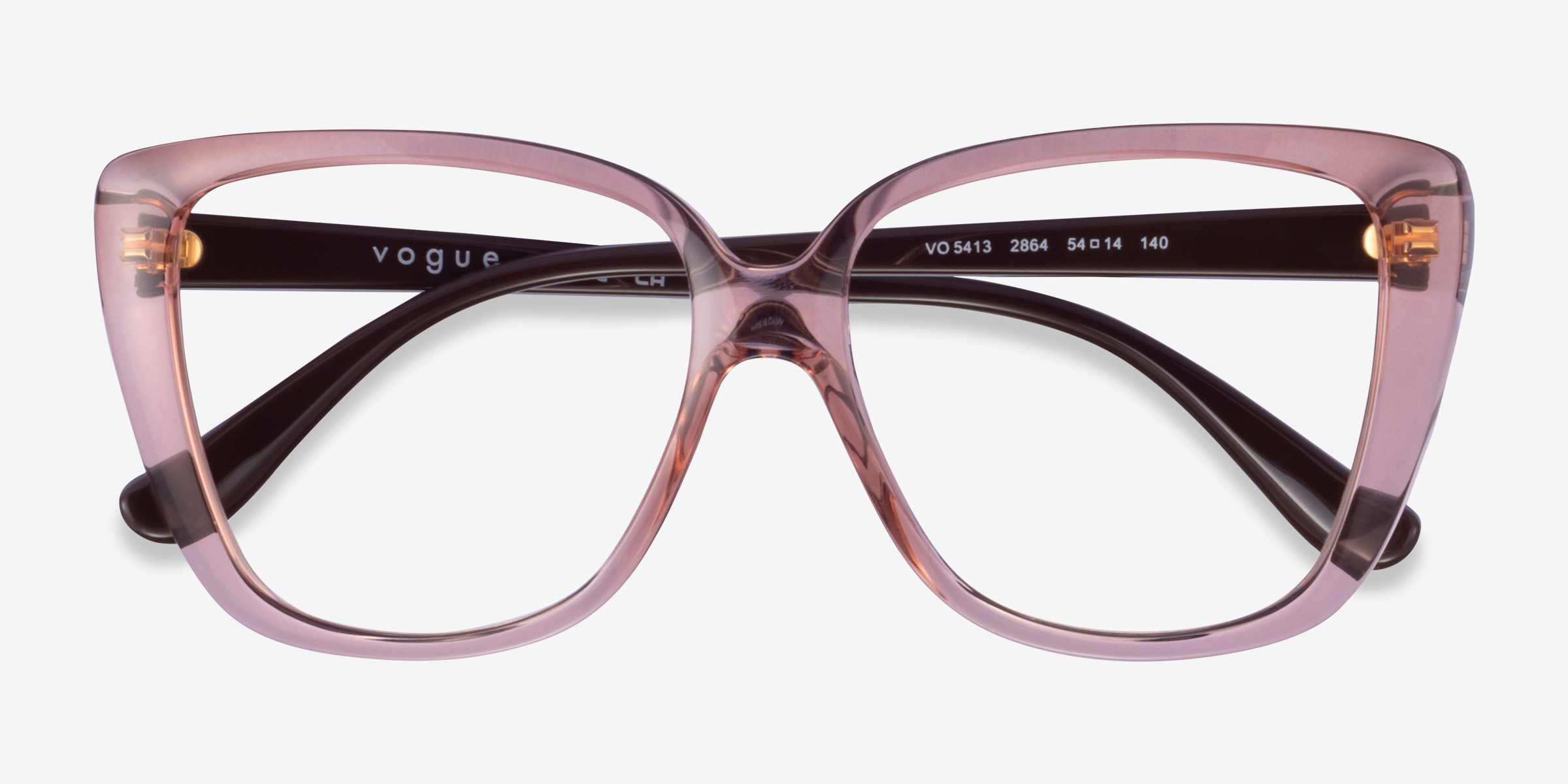 Vogue Eyewear VO5413 Square Transparent Pink Frame Glasses For Women