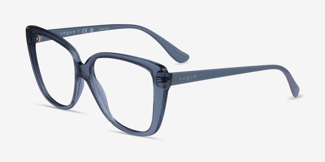 Vogue Eyewear VO5413 Transparent Blue PlasticEyeglass Frames from EyeBuyDirect, Angle View