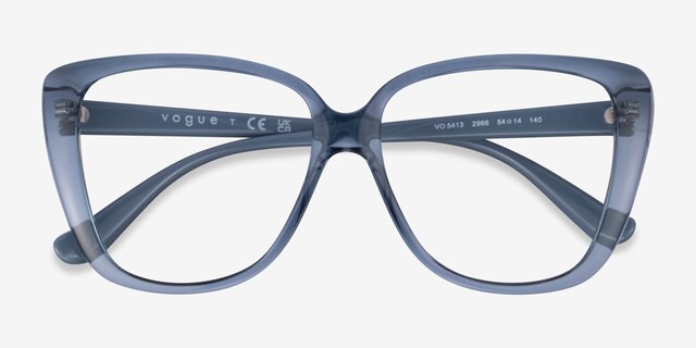 Vogue Eyewear VO5413 Transparent Blue PlasticEyeglass Frames from EyeBuyDirect, Closed View