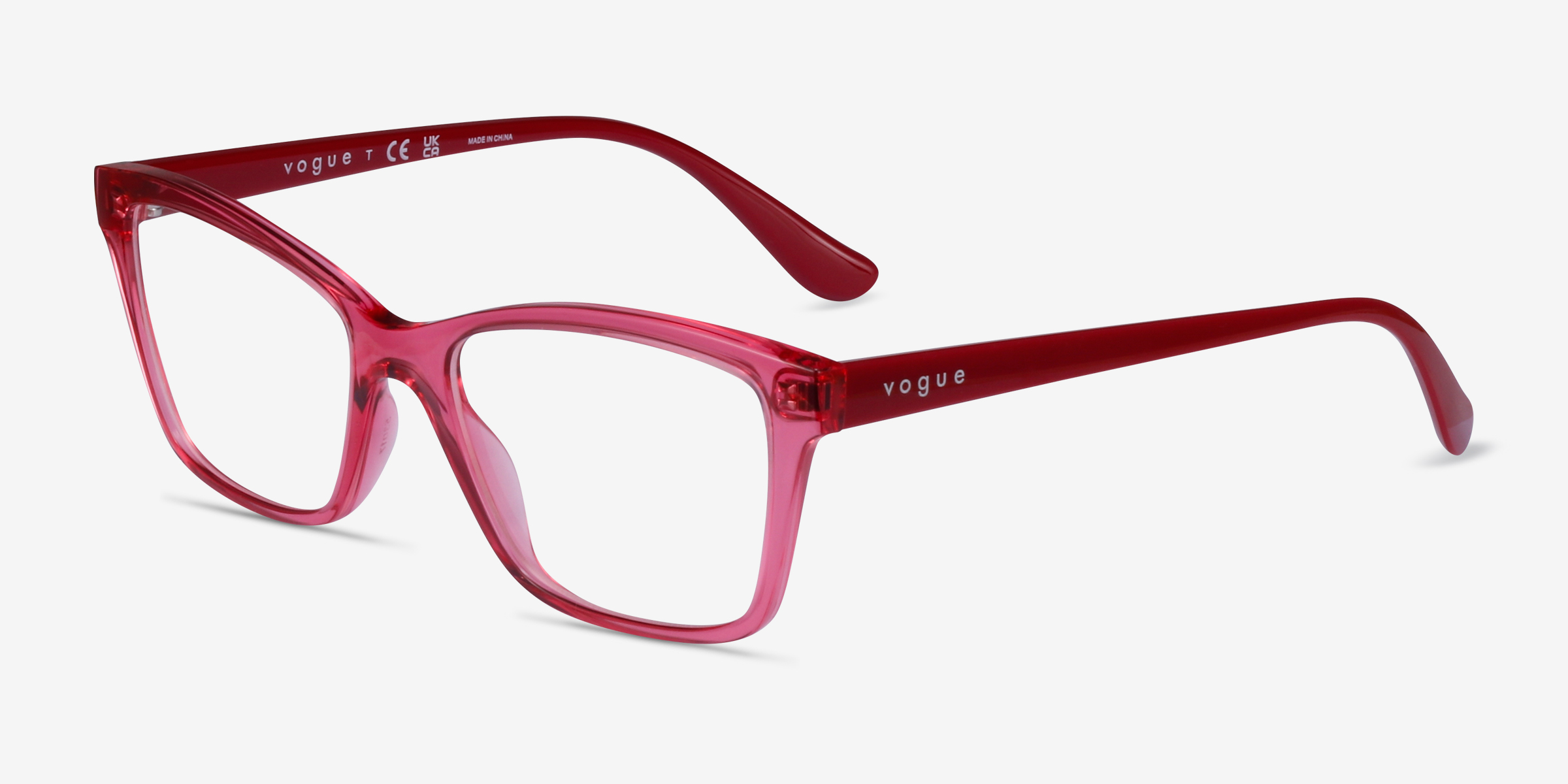 Vogue Eyewear VO5420 Rectangle Transparent Cherry Frame Glasses For