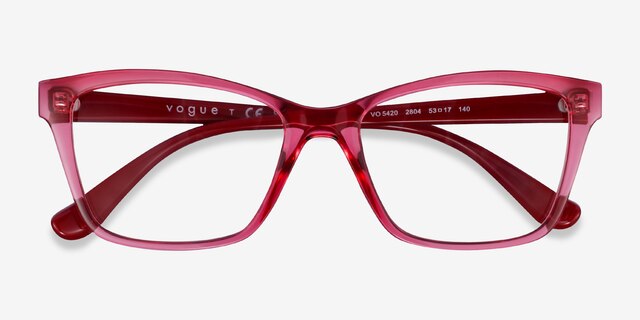 Vogue Eyewear VO5420 Transparent Cherry PlasticEyeglass Frames from EyeBuyDirect, Closed View