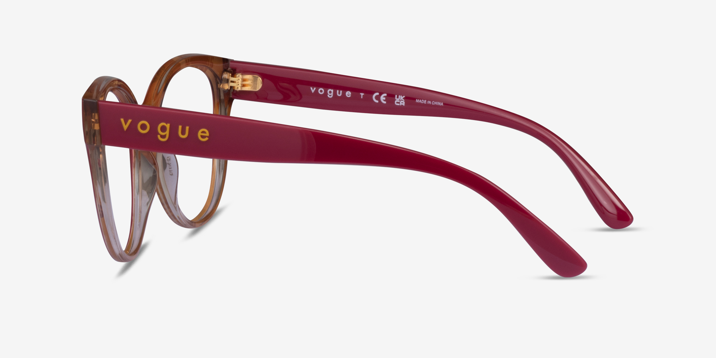 Vogue Eyewear Vo5421 Round Red Frame Glasses For Women Eyebuydirect