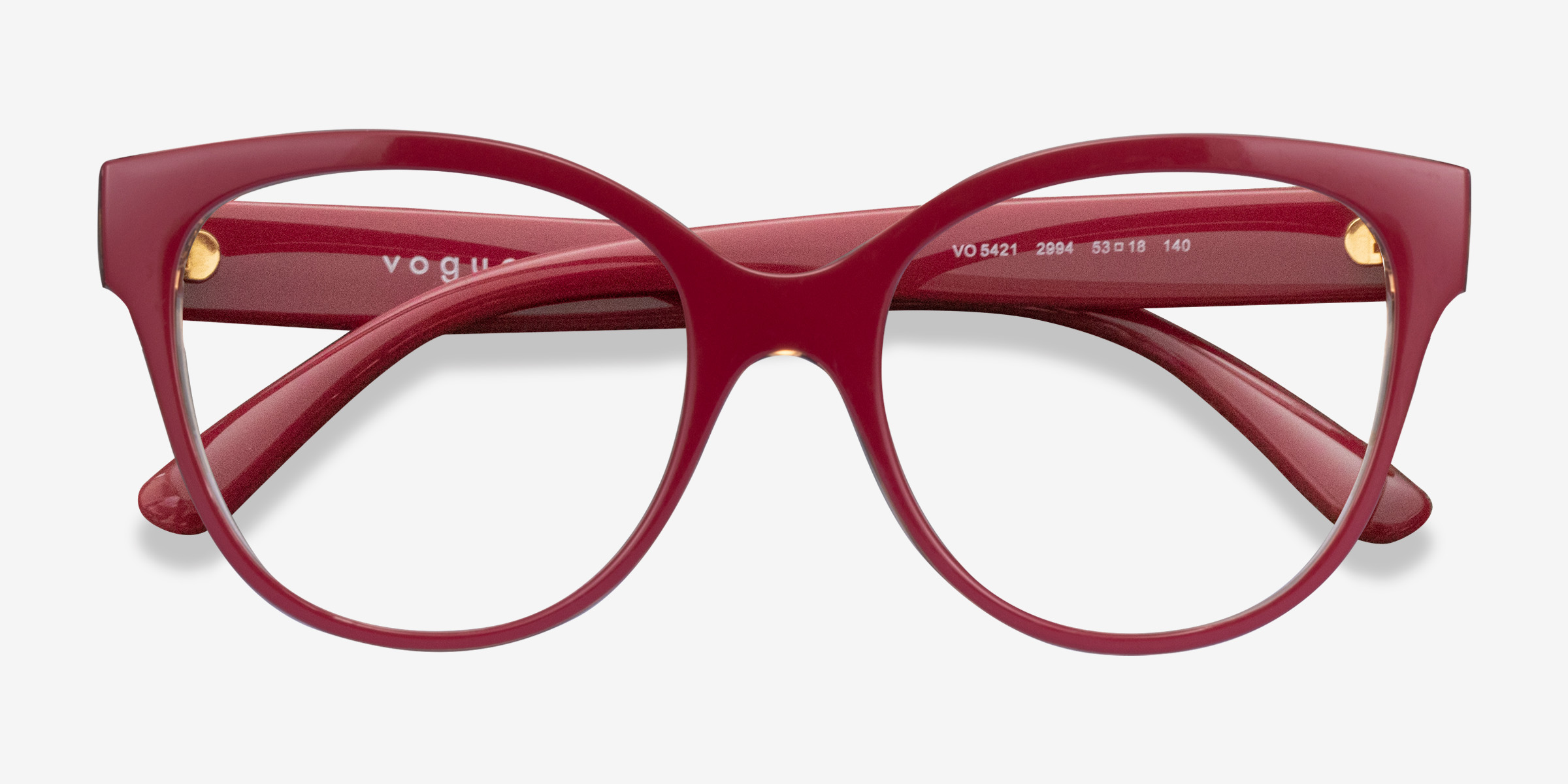 Vogue Eyewear VO5421 Round Red Frame Glasses For Women Eyebuydirect