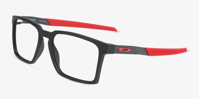 Oakley Exchange Satin Black PlasticEyeglass Frames from EyeBuyDirect, Angle View