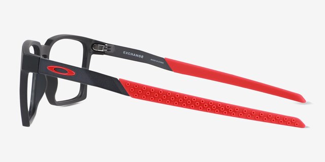 Oakley Exchange Satin Black PlasticEyeglass Frames from EyeBuyDirect, Side View