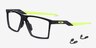 Oakley Futurity Satin Gray Smoke PlasticEyeglass Frames from EyeBuyDirect, Angle View