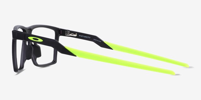 Oakley Futurity Satin Gray Smoke PlasticEyeglass Frames from EyeBuyDirect, Side View