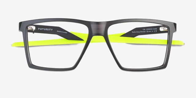 Oakley Futurity Satin Gray Smoke PlasticEyeglass Frames from EyeBuyDirect, Closed View