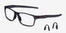 Oakley Hex Jector Satin Gray Smoke PlasticEyeglass Frames from EyeBuyDirect, Angle View