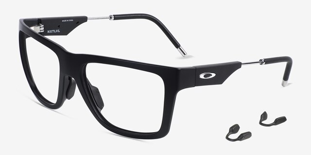 Oakley Nxtlvl Satin Black PlasticEyeglass Frames from EyeBuyDirect, Angle View