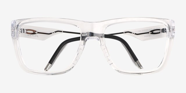 Oakley Nxtlvl Polished Clear PlasticEyeglass Frames from EyeBuyDirect, Closed View