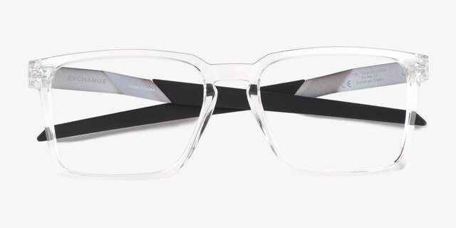 Oakley Exchange Polished Clear PlasticEyeglass Frames from EyeBuyDirect, Closed View