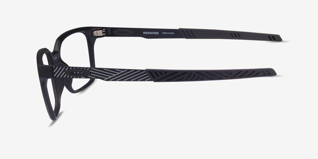 Oakley Dehaven Satin Black PlasticEyeglass Frames from EyeBuyDirect, Side View
