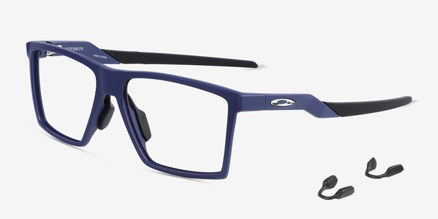 Oakley Futurity Universe Blue PlasticEyeglass Frames from EyeBuyDirect, Angle View