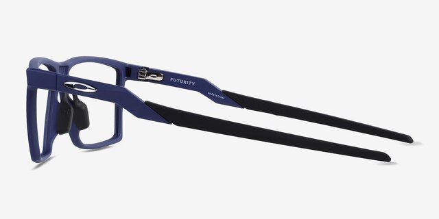 Oakley Futurity Universe Blue PlasticEyeglass Frames from EyeBuyDirect, Side View