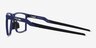 Oakley Futurity Universe Blue PlasticEyeglass Frames from EyeBuyDirect, Side View