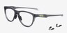 Oakley Admission Satin Gray Smoke PlasticEyeglass Frames from EyeBuyDirect, Angle View