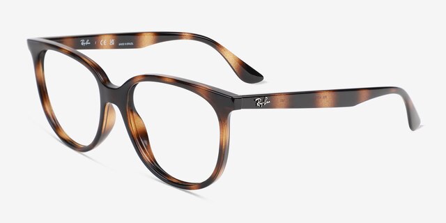 Ray-Ban RB4378V Tortoise PlasticEyeglass Frames from EyeBuyDirect, Angle View