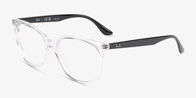 Ray-Ban RB4378V Transparent PlastiqueMontures de lunettes de vue d'EyeBuyDirect, Vue d'Angle