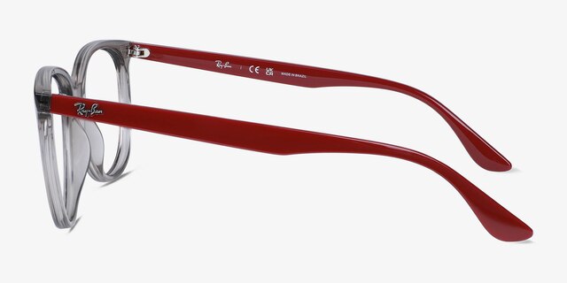 Ray-Ban RB4378V Transparent Gray PlasticEyeglass Frames from EyeBuyDirect, Side View
