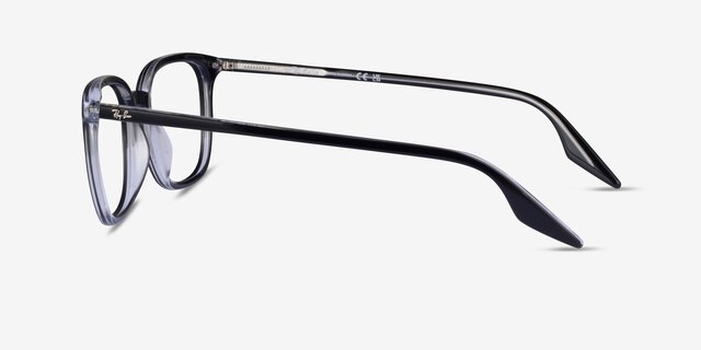 Ray-Ban RB5406 Black On Transparent AcetateEyeglass Frames from EyeBuyDirect, Side View