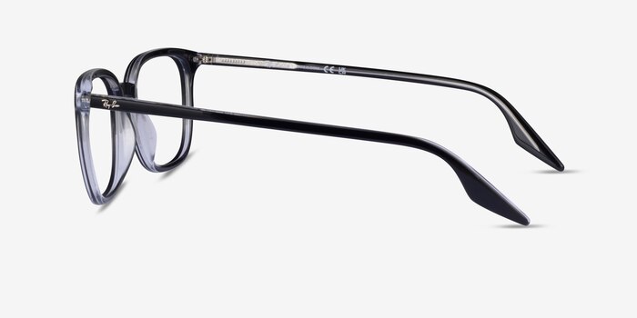 Ray-Ban RB5406 Black On Transparent Acetate Eyeglass Frames from EyeBuyDirect