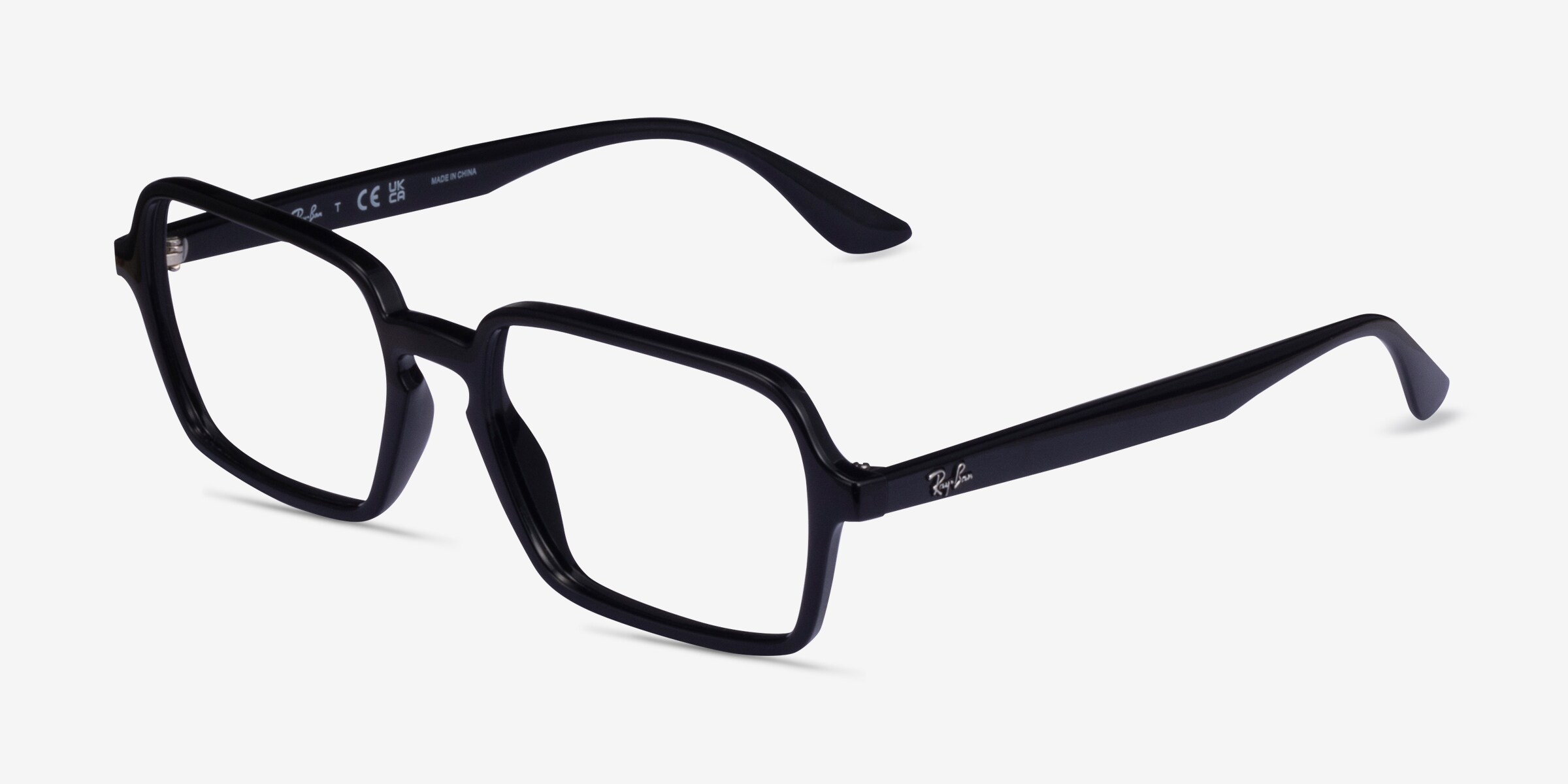 Ray-Ban RB7198 - Rectangle Black Frame Eyeglasses | Eyebuydirect