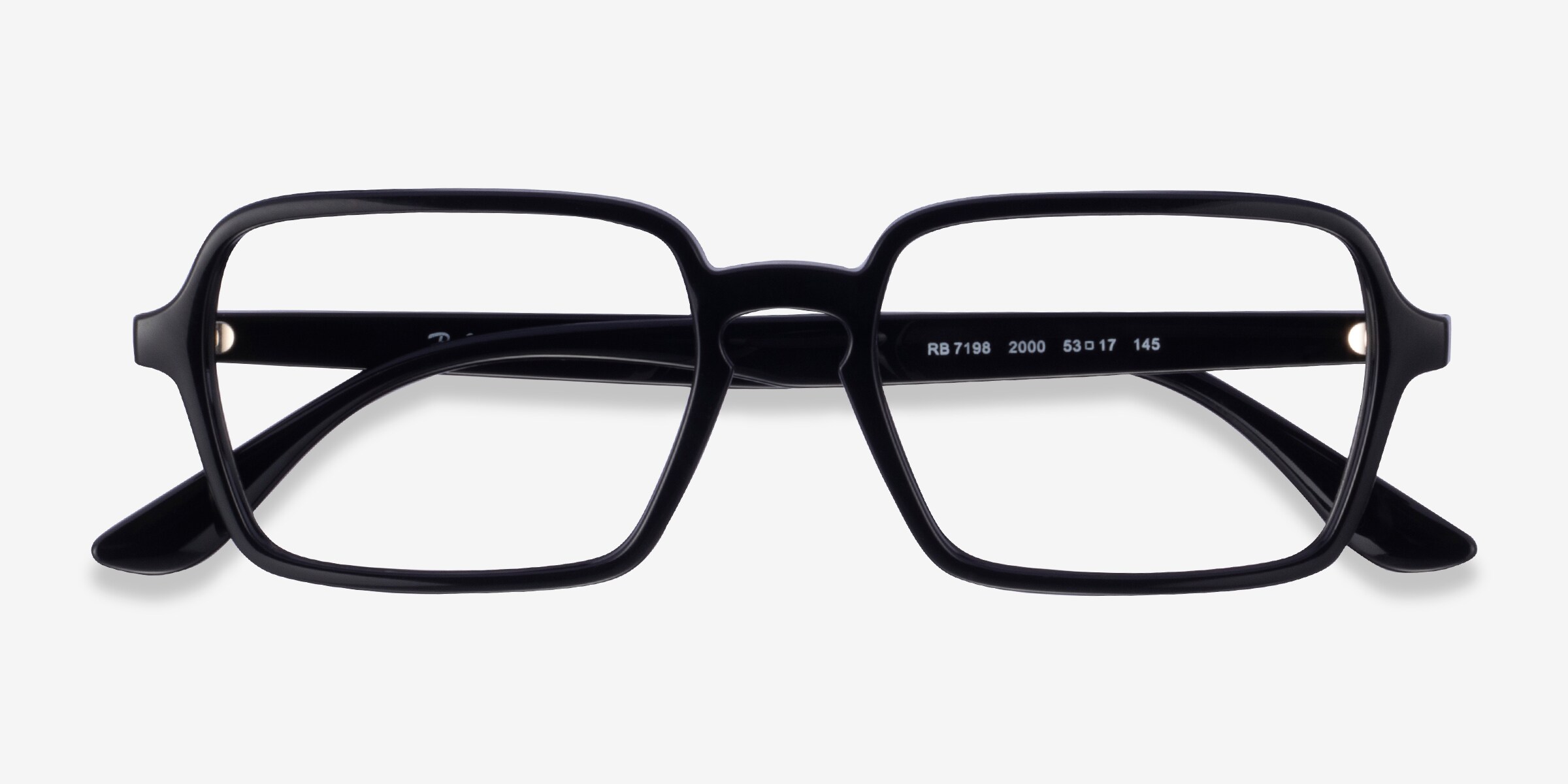 Ray-Ban RB7198 - Rectangle Black Frame Eyeglasses | Eyebuydirect