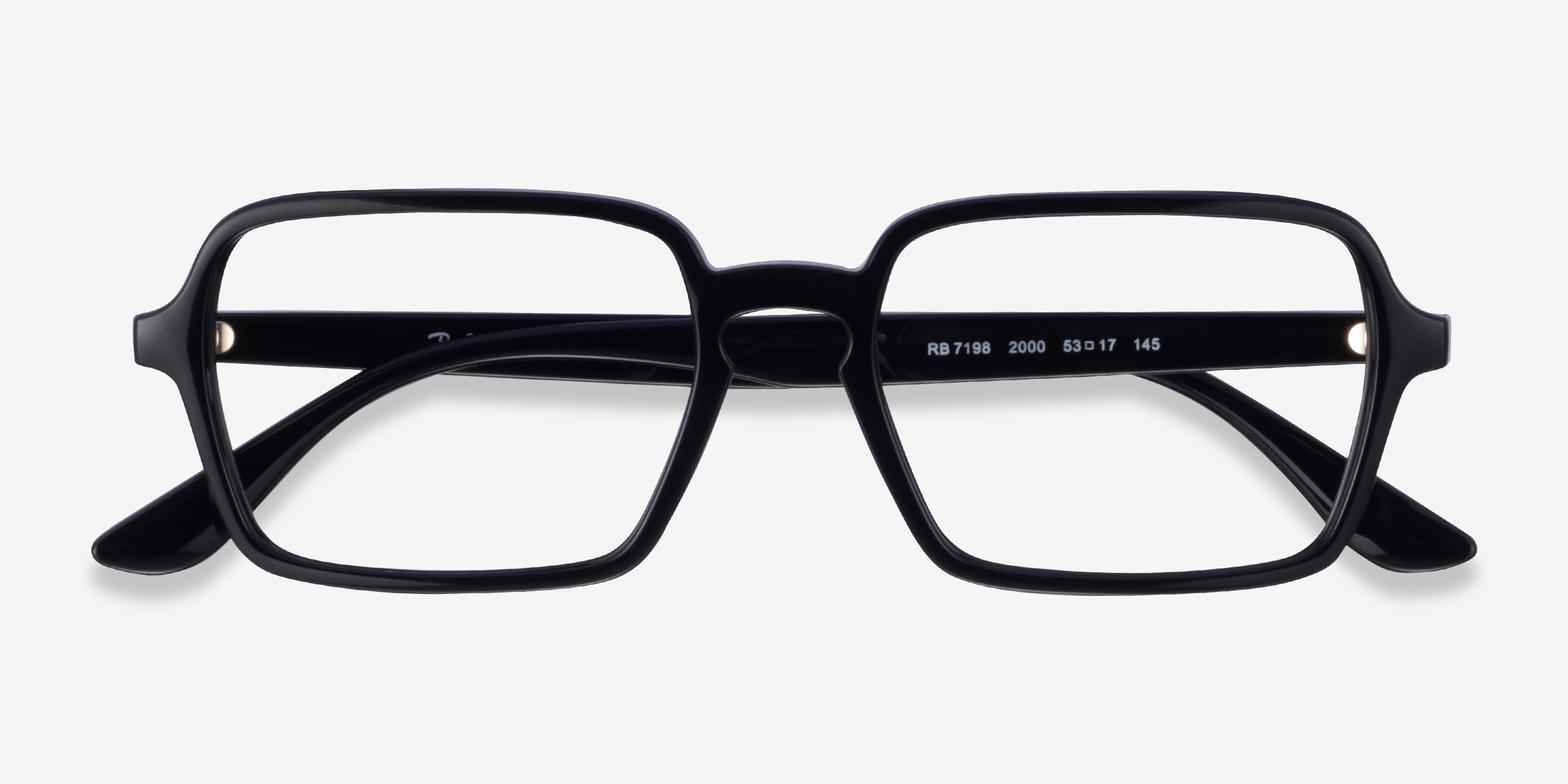 Ray-Ban RB7198 - Rectangle Black Frame Eyeglasses | Eyebuydirect