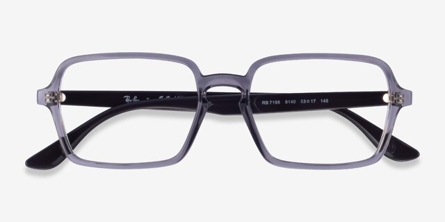 Ray-Ban RB7198 Transparent Gray PlasticEyeglass Frames from EyeBuyDirect, Closed View