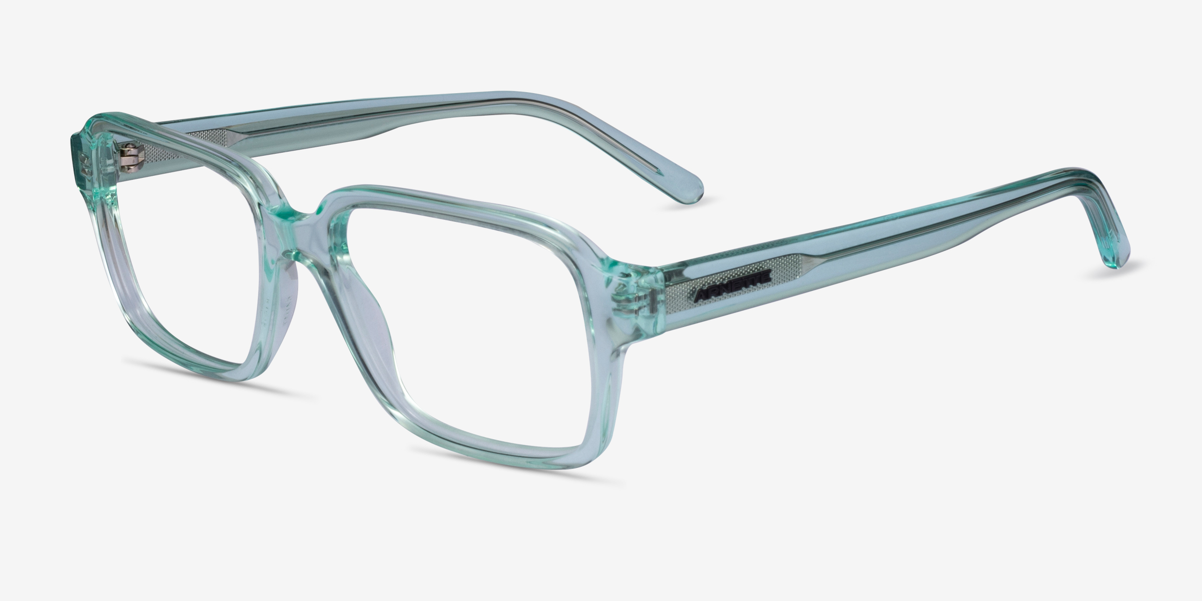 AN7211 POLLOCK Rectangle Clear Green Frame Eyeglasses