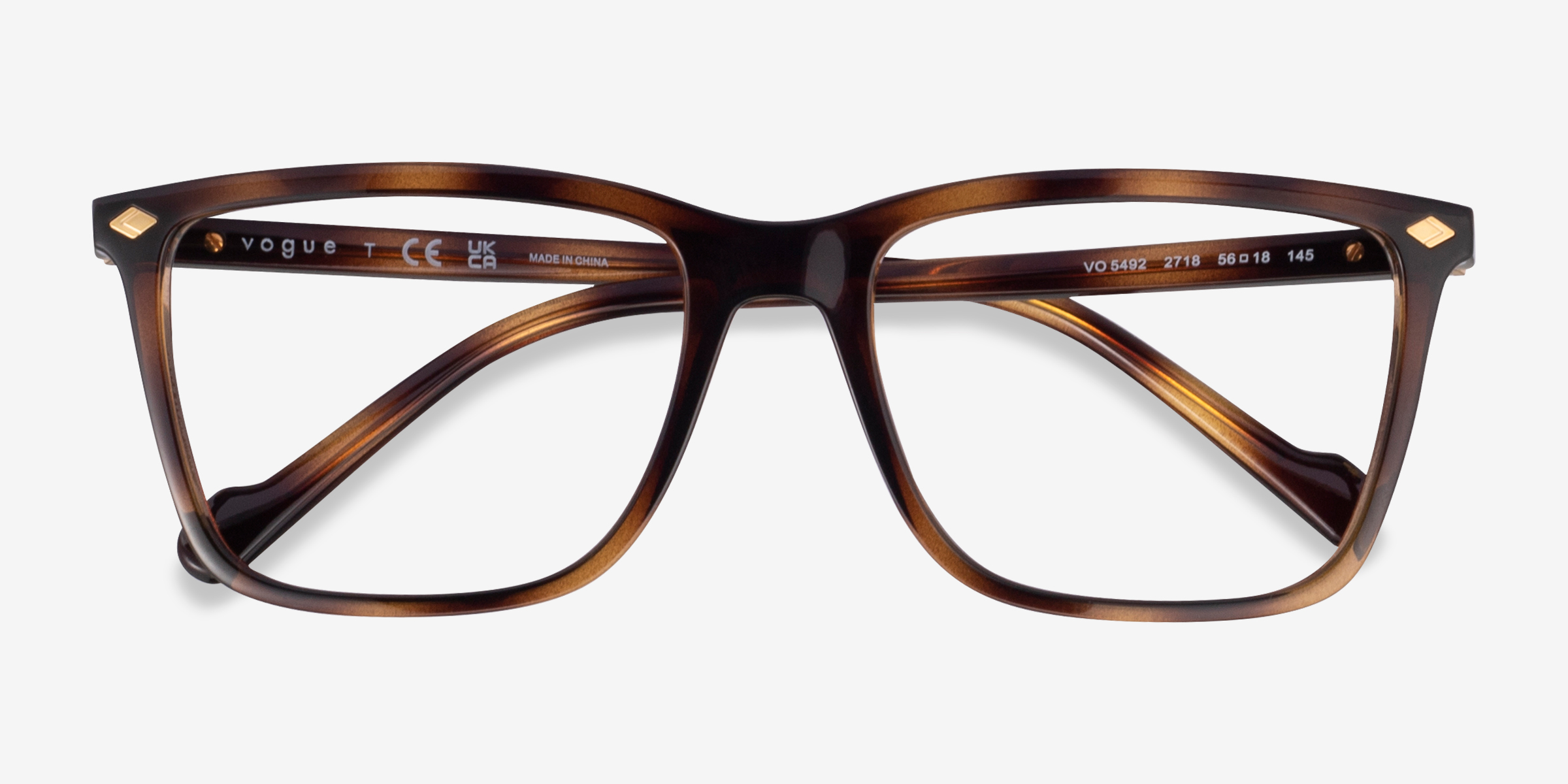 Vogue Eyewear VO5492 - Square Dark Tortoise Frame Glasses For Men ...