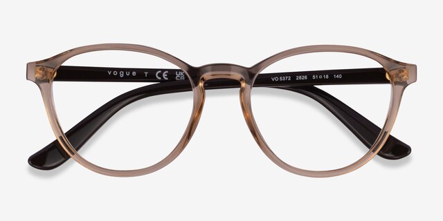 Vogue Eyewear VO5372 Transparent Brown PlasticEyeglass Frames from EyeBuyDirect, Closed View