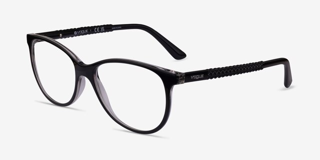 Vogue Eyewear VO5030 Transparent Black PlasticEyeglass Frames from EyeBuyDirect, Angle View