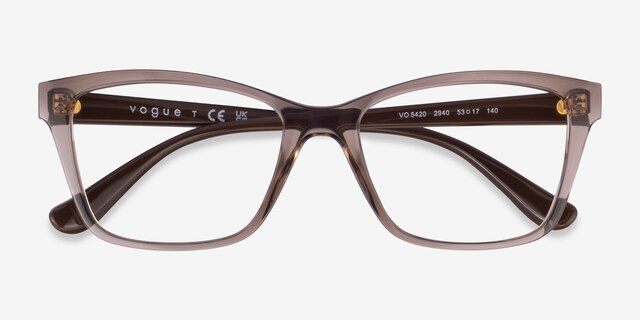 Vogue Eyewear VO5420 Transparent Brown PlasticEyeglass Frames from EyeBuyDirect, Closed View