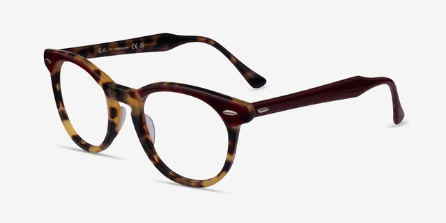 Ray-Ban RB5598 Yellow Tortoise AcetateEyeglass Frames from EyeBuyDirect, Angle View