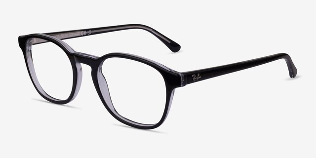 Ray-Ban RB5417 Transparent Black AcetateEyeglass Frames from EyeBuyDirect, Angle View