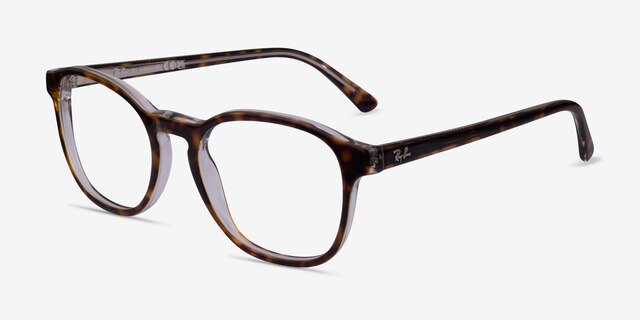 Ray-Ban RB5417 Transparent Tortoise AcetateEyeglass Frames from EyeBuyDirect, Angle View