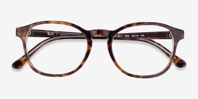 Ray-Ban RB5417 Transparent Tortoise AcetateEyeglass Frames from EyeBuyDirect, Closed View