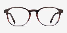 Ray-Ban RB5417 Striped Brown Red Acétate Montures de lunettes de vue d'EyeBuyDirect, Vue de Face