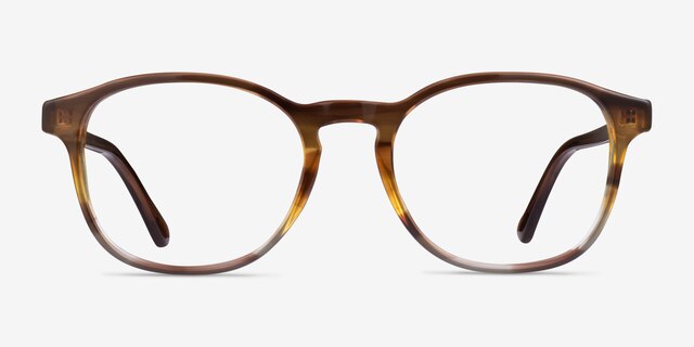 Ray-Ban RB5417 Striped Brown AcetateEyeglass Frames from EyeBuyDirect, Front View