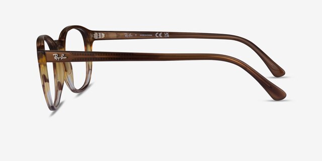 Ray-Ban RB5417 Striped Brown AcetateEyeglass Frames from EyeBuyDirect, Side View