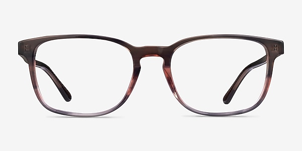 Ray-Ban RB5418 Striped Brown Red Acétate Montures de lunettes de vue