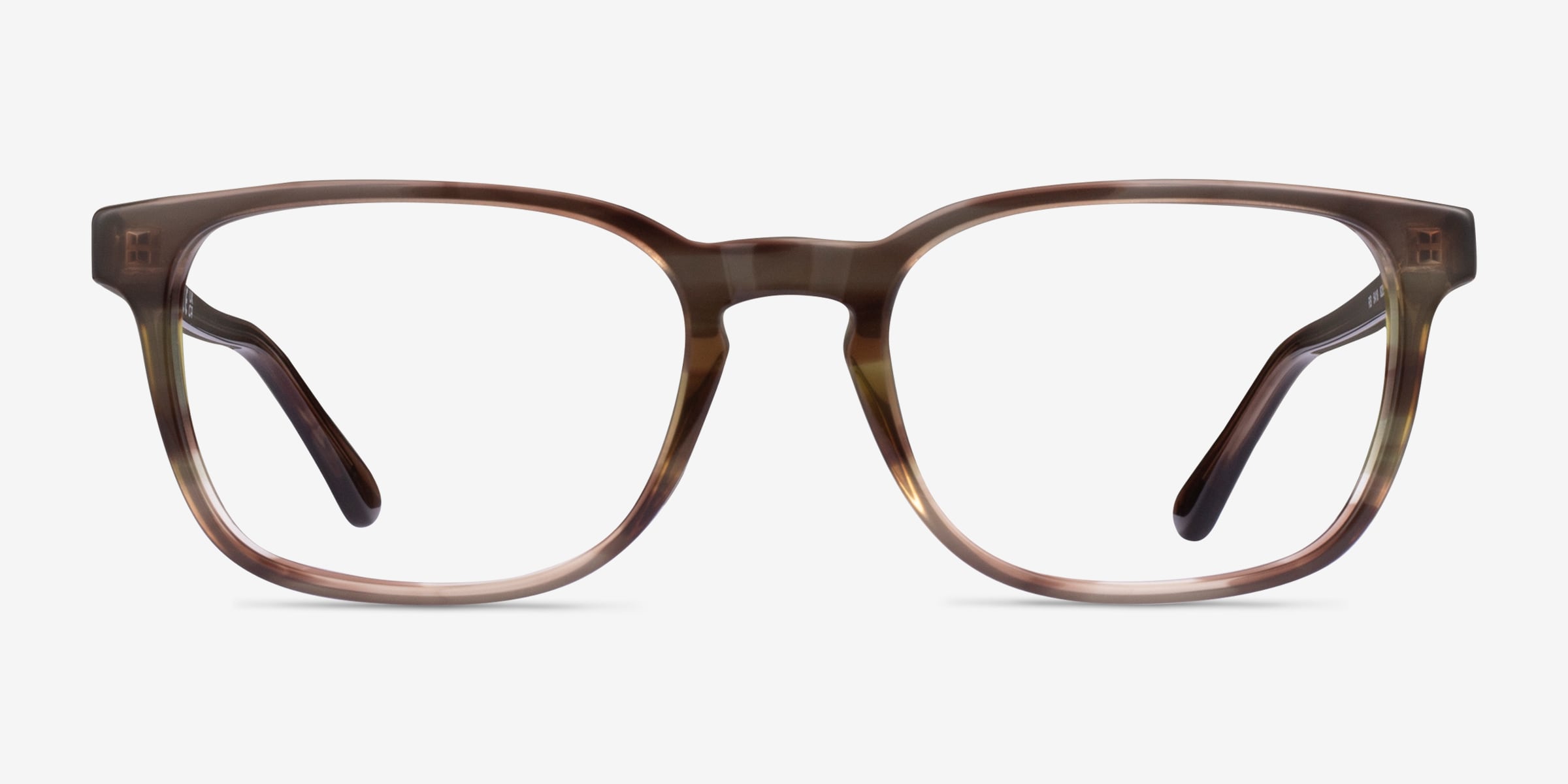 Ray-Ban RB5418 - Rectangle Striped Brown Frame Eyeglasses