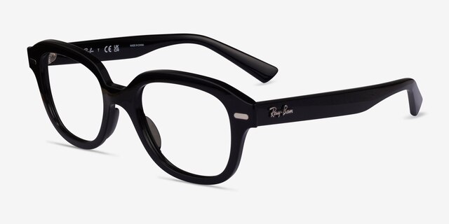 Ray-Ban RB7215 Erik Black PlasticEyeglass Frames from EyeBuyDirect, Angle View