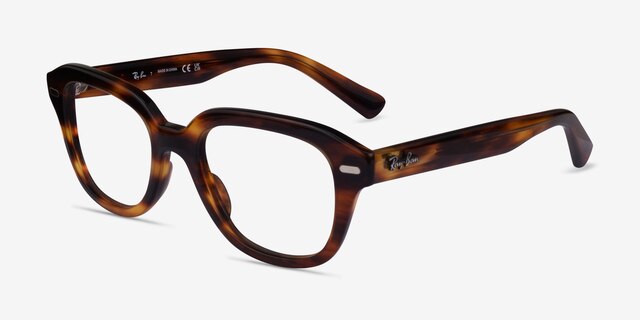 Ray-Ban RB7215 Erik Striped Tortoise PlasticEyeglass Frames from EyeBuyDirect, Angle View