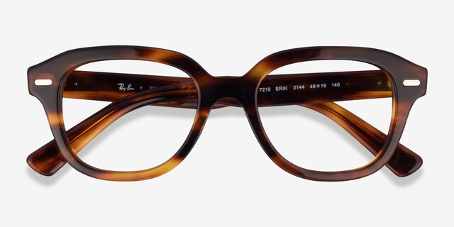Ray-Ban RB7215 Erik Striped Tortoise PlasticEyeglass Frames from EyeBuyDirect, Closed View