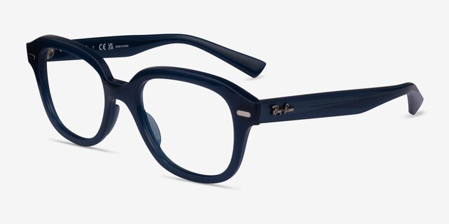 Ray-Ban RB7215 Erik Dark Blue PlasticEyeglass Frames from EyeBuyDirect, Angle View