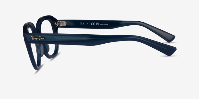 Ray-Ban RB7215 Erik Dark Blue PlasticEyeglass Frames from EyeBuyDirect, Side View