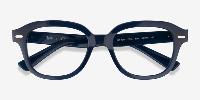 Ray-Ban RB7215 Erik Dark Blue PlasticEyeglass Frames from EyeBuyDirect, Closed View
